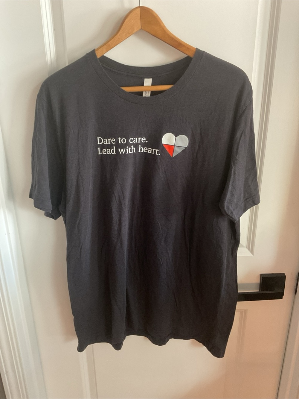PWC - Bella Canvas Black Gray Tee with Heart Graphic - Size X-Large